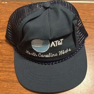 Vintage AT&T North Carolina Works Trucker Snapback Hat. Made in U.S.A.